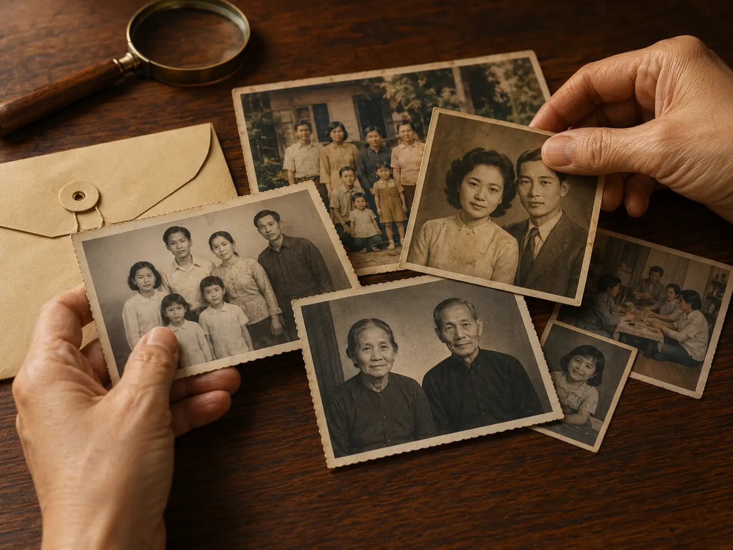 Historic Vietnamese family photographs being reviewed