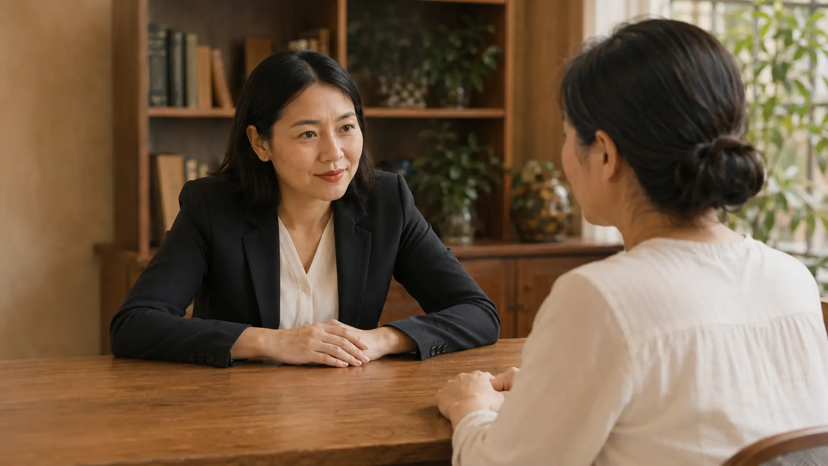 A Vietnamese citizenship adviser listening to an overseas Vietnamese client